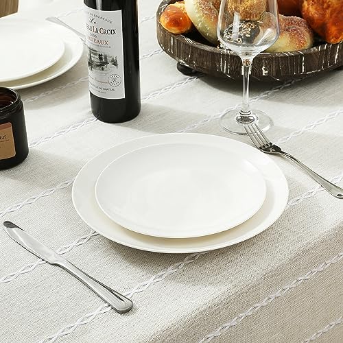 Chassic 60 x 84 inches Farmhouse Style Linen tablecloths, Wrinkle