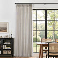 Taupe Linen Pinch Pleated Curtains 96 Inch Length 2 Panels Semi Sheer