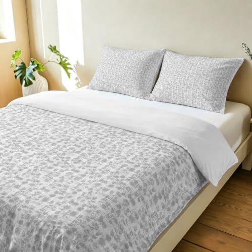 3 Pieces Bedding Set California King Size, Vintage Gray Soft Duvet