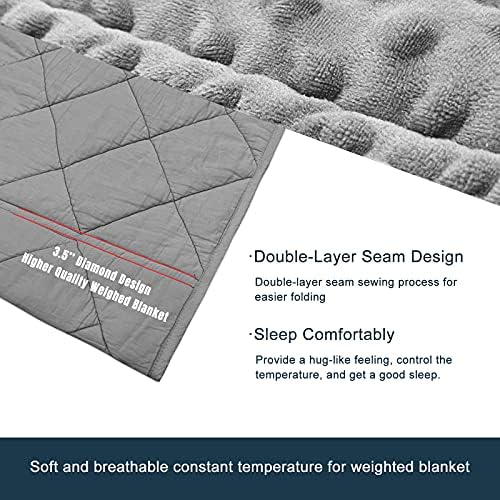 MAXTID Weighted Blanket for Kids, 4lbs Grey 36x48 inches, Reversible