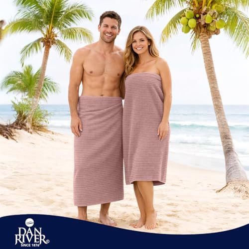 DAN RIVER Ribbed Extra Large Bath Sheets Pack of 2, 35 x 70 Inches