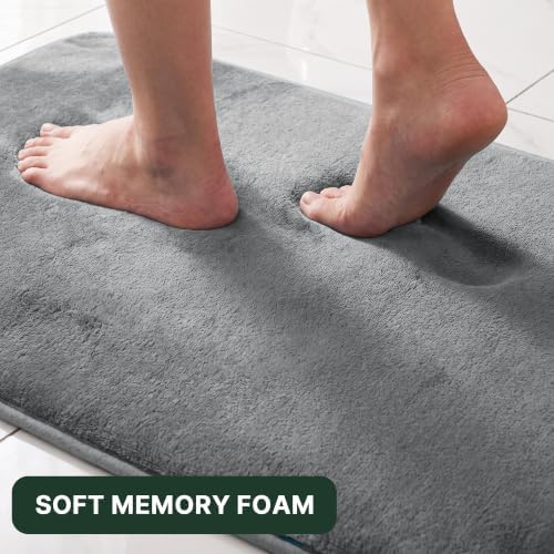 H.VERSAILTEX Bath Mat Memory Foam Set Bathroom Rug Set Flannel Velvety