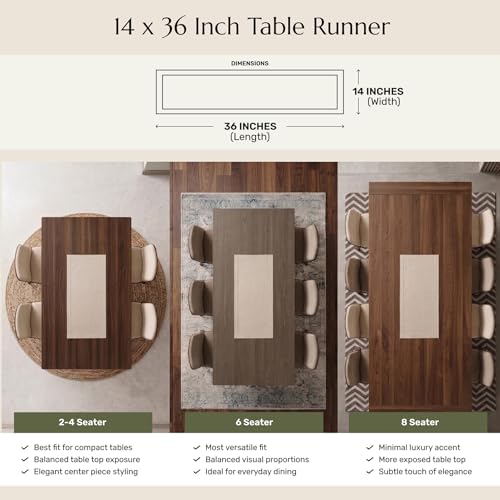 Solino Home 100% Pure Linen Table Runner Natural Woven, Fete