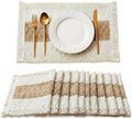 12 Pack Macrame Placemats, 12x20 Inch Linen Cotton Crochet Mats with