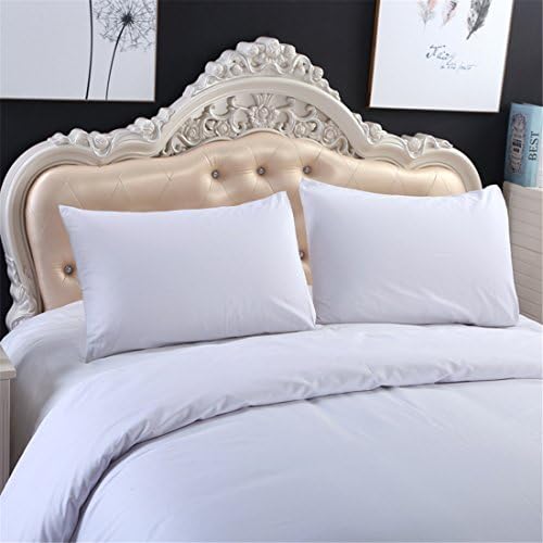 100% Natural Cotton Hotel Quality White Duvet Cover Queen Size 3 Pcs