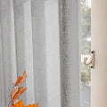 Grey Sheer Curtains 108 Inches Long 2 Panels Set, Timeless Pinch Pleat