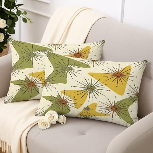 Candy Throw Pillow Covers Set of 2, Modern Abstract Geometric Leaf