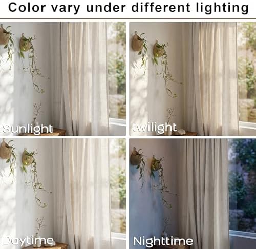 Mrs.Naturall 72 Inch Extra Wide Linen Curtains for Living Room, Back