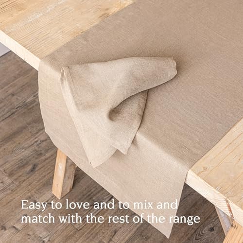 Over&Back 18x90 Washed 100% Linen Table Runner - Washable Table