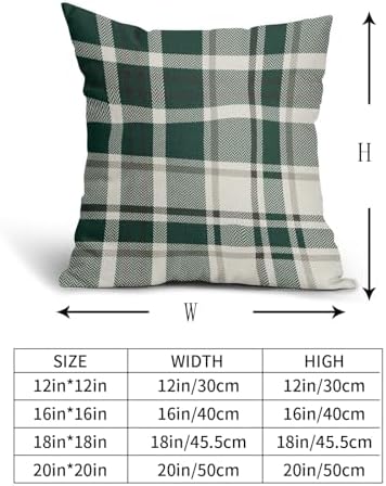 Christmas Plaid Pillow Covers 22x22 Set of 2 Forest Green Grey Buffalo