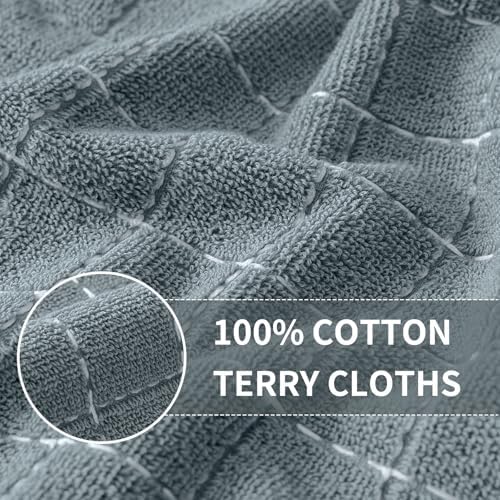 Homaxy Cotton Terry Kitchen Towels and Dishcloths Set of 8, Grey