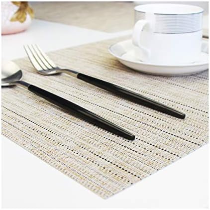 PIGCHCY Deep Beige Placemats Set of 8 Encryption Thickening Weave
