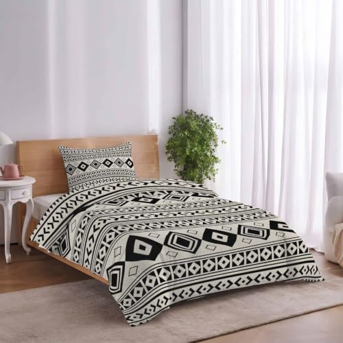 Boho Ethnic Tribe Duvet Cover Queen Size,Quilt Cover 90"x90" with