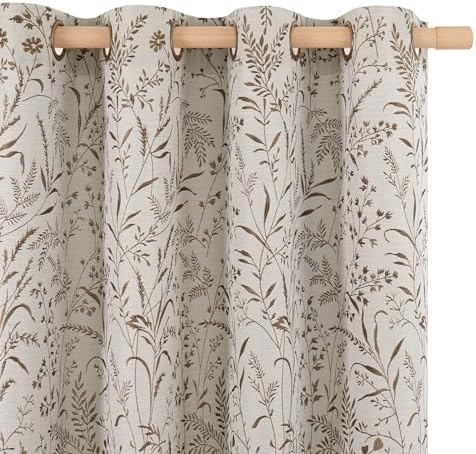 BGment Brown French Country Curtains for Living Room - Fall Jacquard