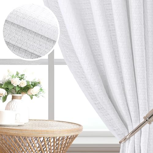 H.VERSAILTEX Boho Linen Curtains for Living Room Linen Textured