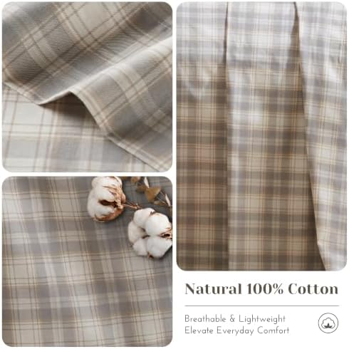 Comfort Spaces 100% Cotton Percale Sheets Twin XL Size 3 Pcs, Wesley