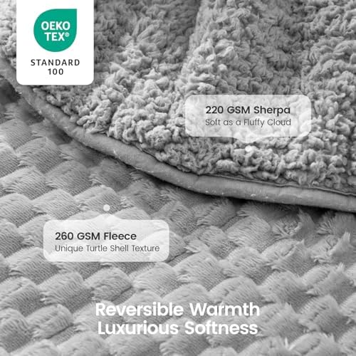 Fleece Sherpa Weighted Blanket for Adults, Ultra Soft Fuzzy, 60"x80"