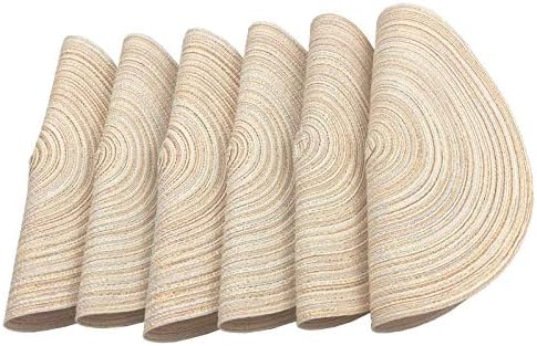 15 Inch Round Placemats Set of 6 Heat-Resistant Stain Resistant