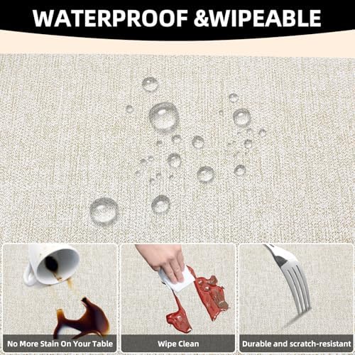 Vinyl Placemats Set of 6-12×17.7 Inch Waterproof & Heattable