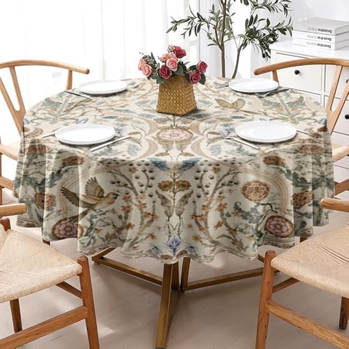 William Morris Round Tablecloth Vintage Floral Design Table Cover