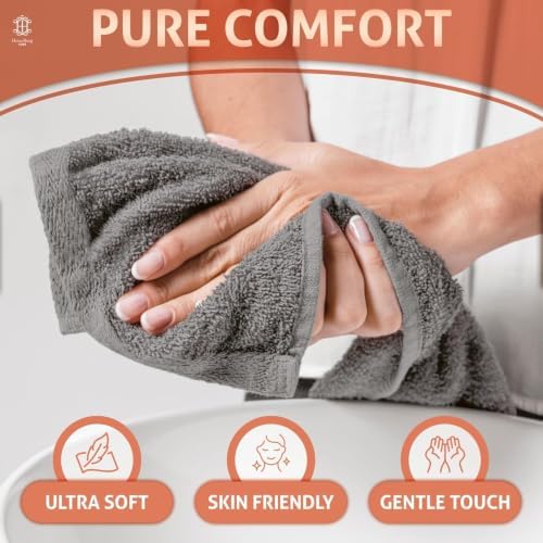CORE 10-Piece Cotton Washcloths for Bathroom and Kitchen | Value Pack