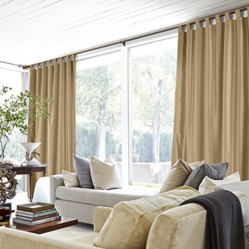 ChadMade Light Filtering Faux Silk Curtain for Living Room 96 Inches