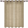 Brown Farmhouse Window Curtains with Grommets Kitchen Drapes, Vintage