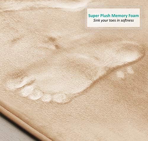 Clara Clark 3 Piece Bathroom Rugs Bath Mat Set, Velvet Memory Foam