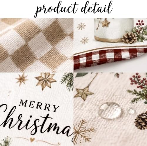 Christmas Kitchen Towels, 16x24 Inch Farmhouse Pine Greenery, Set of 2