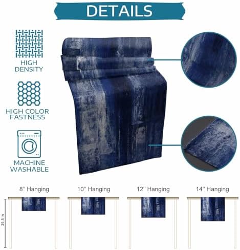 Navy Blue Placemats Set of 4 with 72 Inches Long Table Runners