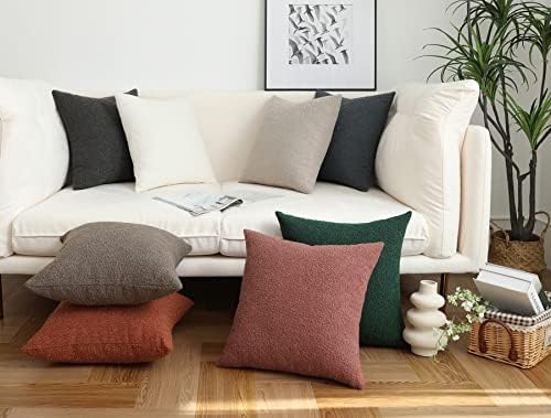 Jeneoo Sage Green Decorative Square Thick Throw Pillow Covers Fine
