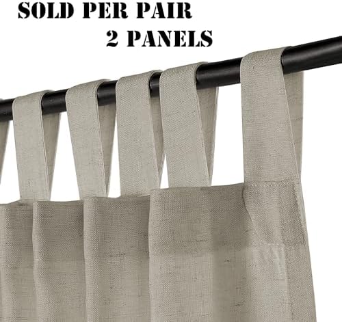 H.VERSAILTEX Natural Linen Curtains Linen Textured Semi Sheer Curtain