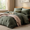 Queen Comforter Set-7 Pieces Soft Prewashed Bed in a Bag Queen Bedding