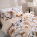 LONAVA Queen Flower 3 Pcs Duvet Cover Set, Breathable Soft Microfiber