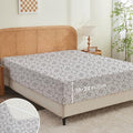 King Fitted Sheet Only,Deep Pocket Fit up to 18",Gray Vintage Floral