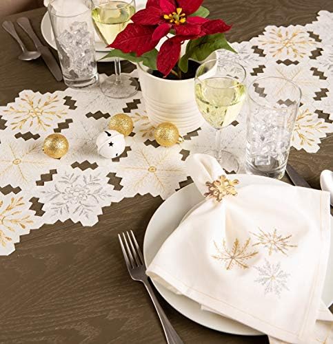 DII Holiday Dining Table Linen Sparkle Metallic Kitchen Décor, Napkin