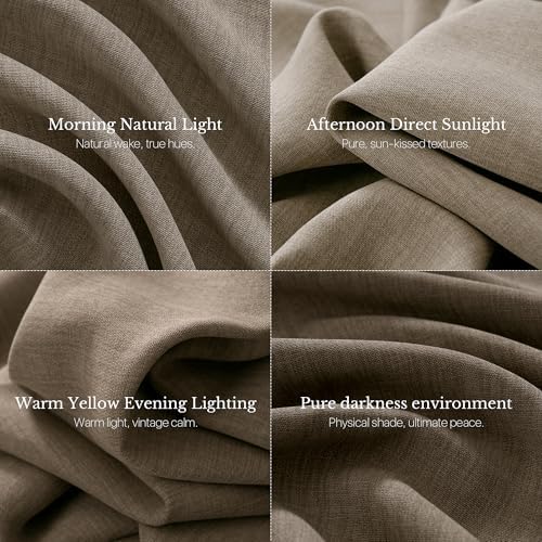 NICETOWN French Taupe Pinch Pleated Curtains 90 Inch Long with Hooks