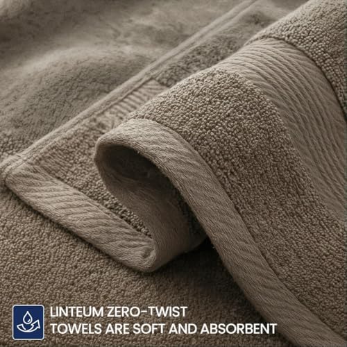 Linteum Textile Supply 16x28 Premium Hand Towels (Taupe, 6)