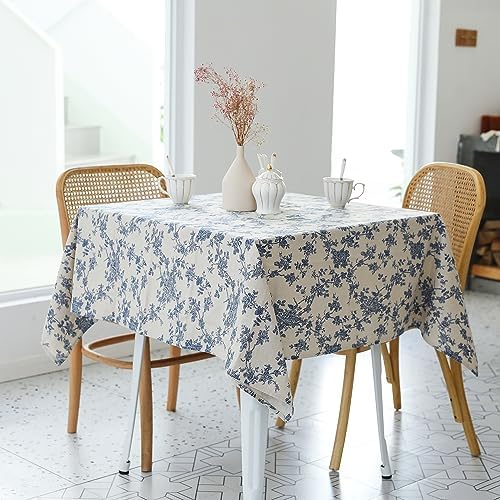 YiHomer Pastoral Square Table Cloth 100% Polyester Fabric 60 x 60 Inch