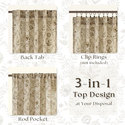 Extra Long Floral Curtains 120 Inches Long for Living Dining Room