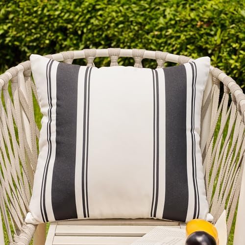 DFXSZ Outdoor Black Waterproof Geometry Pillow Covers 18x18 Set of 4