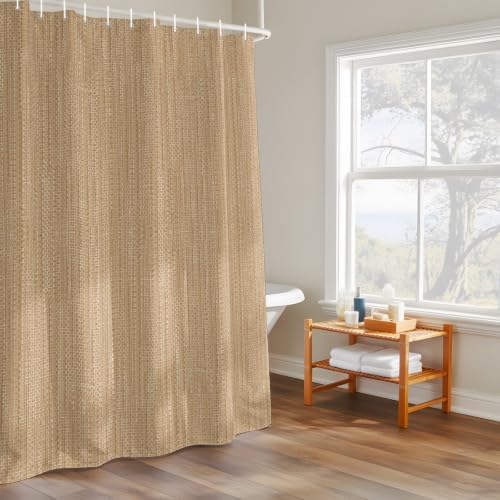 Sand Brown Shower Curtain, Country Vintage Minimalist Solid Color
