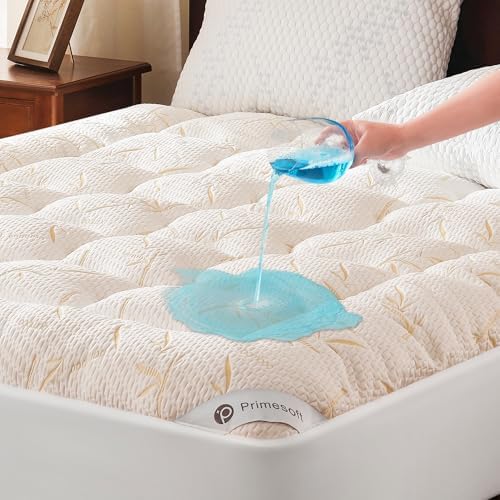 PRIMESOFT Queen Size Mattress Topper, Thick Pillow Top Mattress Pad,Up