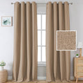 H.VERSAILTEX Linen Blackout Curtains 108 Inches Long for