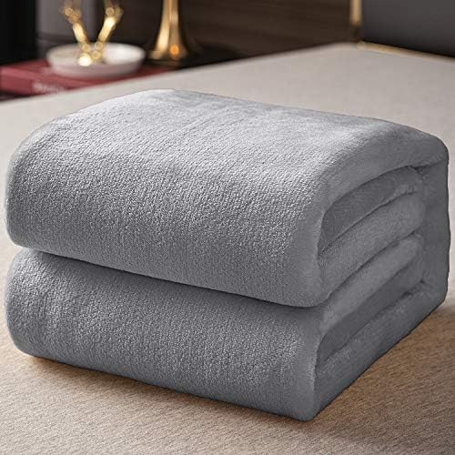 KEPLIN Silver Grey Throw Blanket - 60x80 in I Soft, Fluffy, Warm