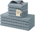 Homaxy Cotton Terry Kitchen Towels and Dishcloths Set of 8, Grey