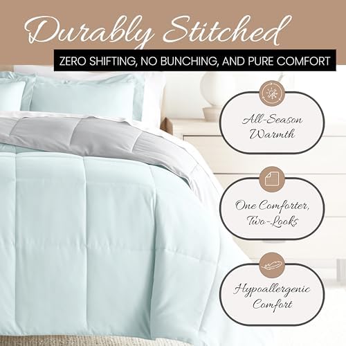 Linen Market Reversible Twin Comforter Set (2 Piece) - Bring Luxury