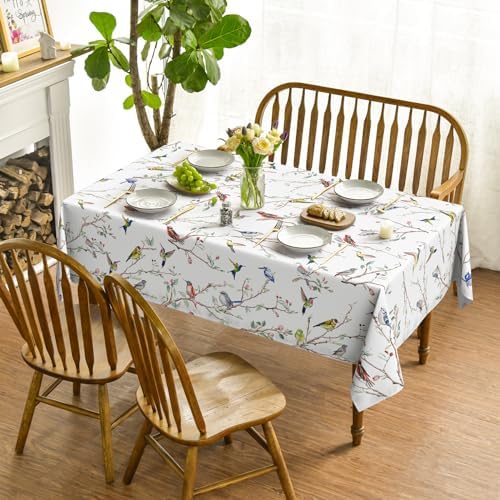 Horaldaily Spring Summer Tablecloth 60 x 60 Inch Square Birds Branch