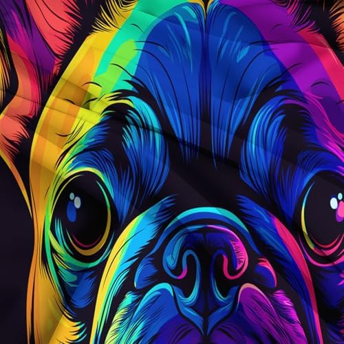 King Duvet Cover Set French Bulldog Line Soft Microfiber Reversible