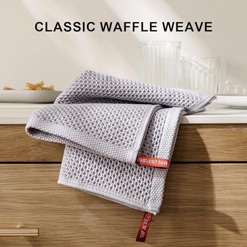 joybest Cotton Kitchen Dish Cloths, 8-Pack Waffle Weave Ultra Soft